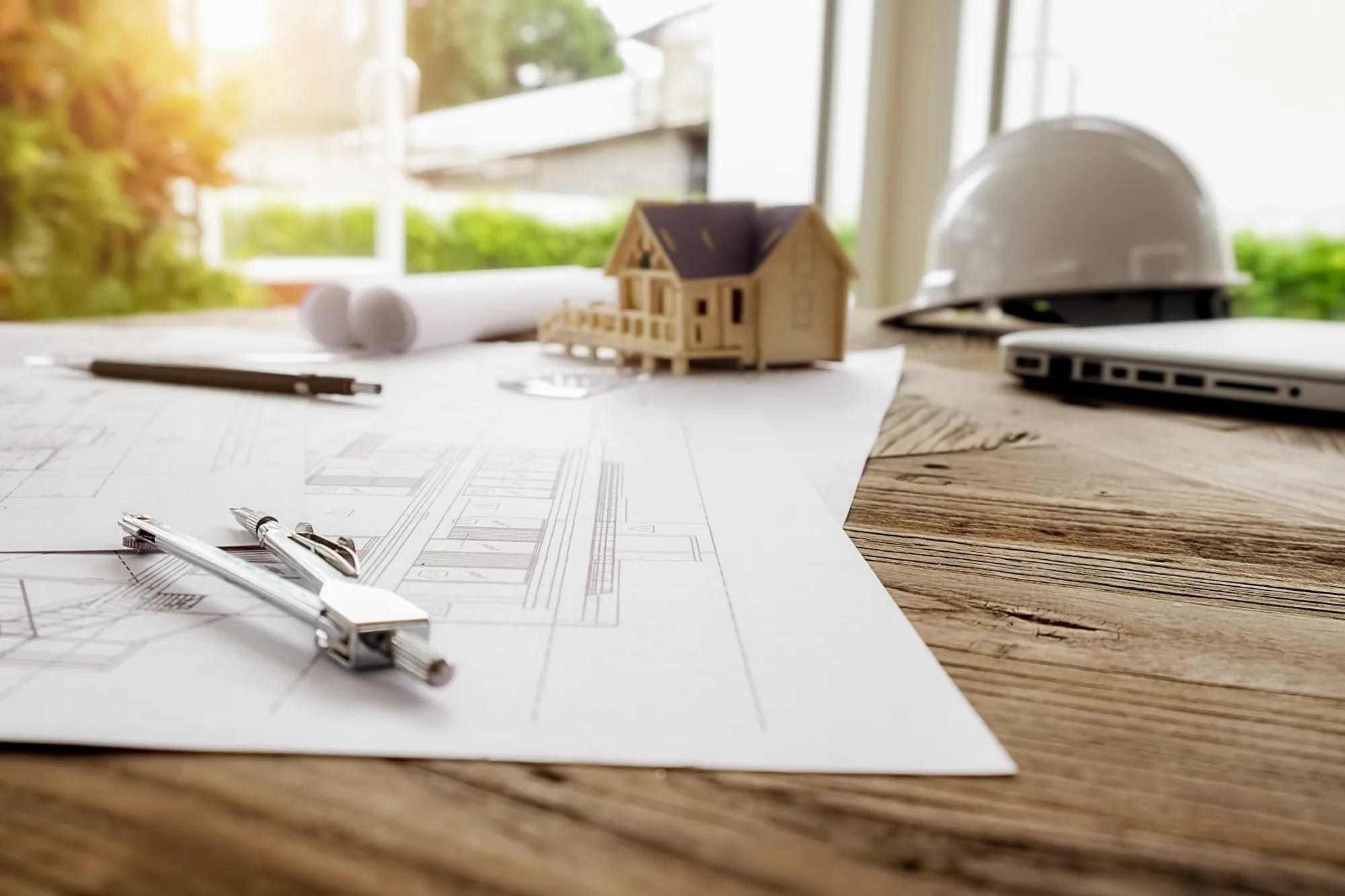 image engineering objects workplace top view construction concept engineering tools vintage tone retro filter effect soft focus selective focus (1)